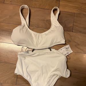White Zipper Michael Kors One piece swimsuit